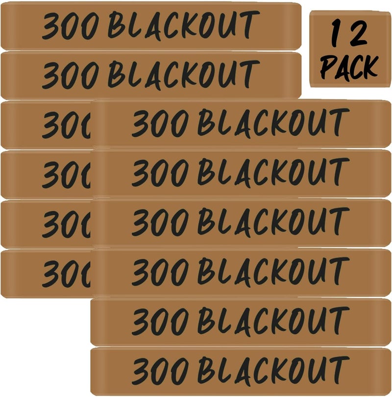 Magsaddle 12 Pack .300 Blackout Magazine Marking Bands .300 BLK .300BO Caliber Identification Holster Accessories - Image 1